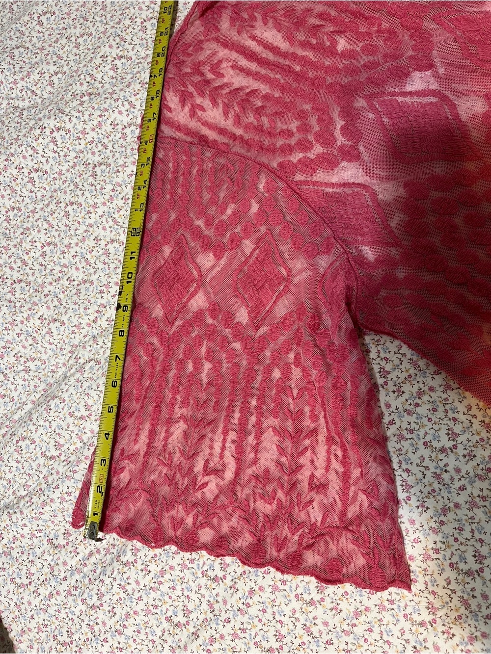 Embroidered Pink Sheer Duster Maxi. Plus size - Picture 6 of 7